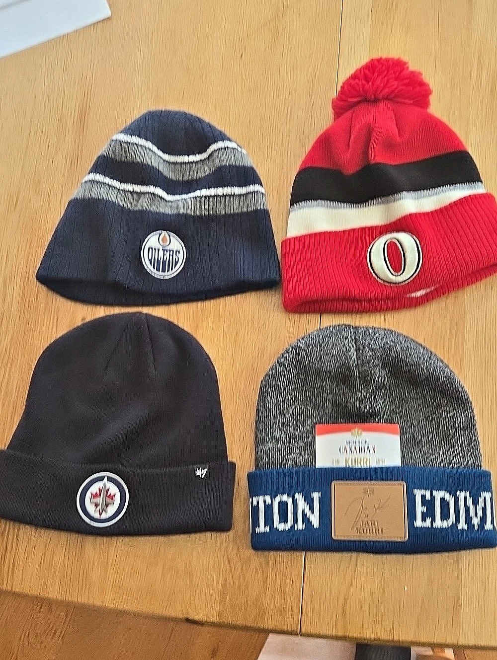 Classic NHL Knit Hats 4-Piece Set OILERS - JETS - OTTAWA - NHL 100